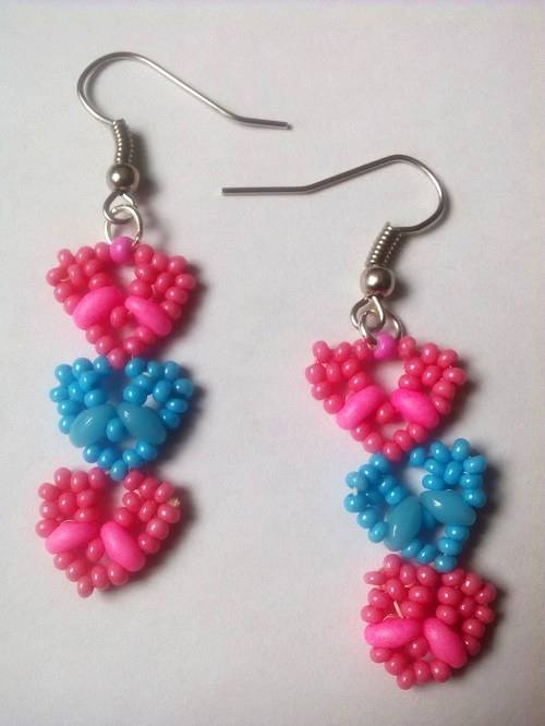 náušnice 3 srdíčka