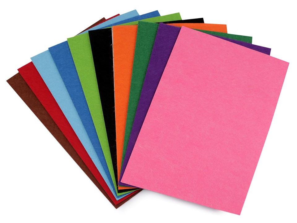 Samolepící dekorativní plsť / filc 20 x 30 cm (10ks)