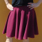 Půlkolová sukně - barva vínová (bavlna)