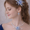 Zimní šperkový set se sněhovou vločkou – elegantní náhrdelník ozdoba do vlasů a náušnice