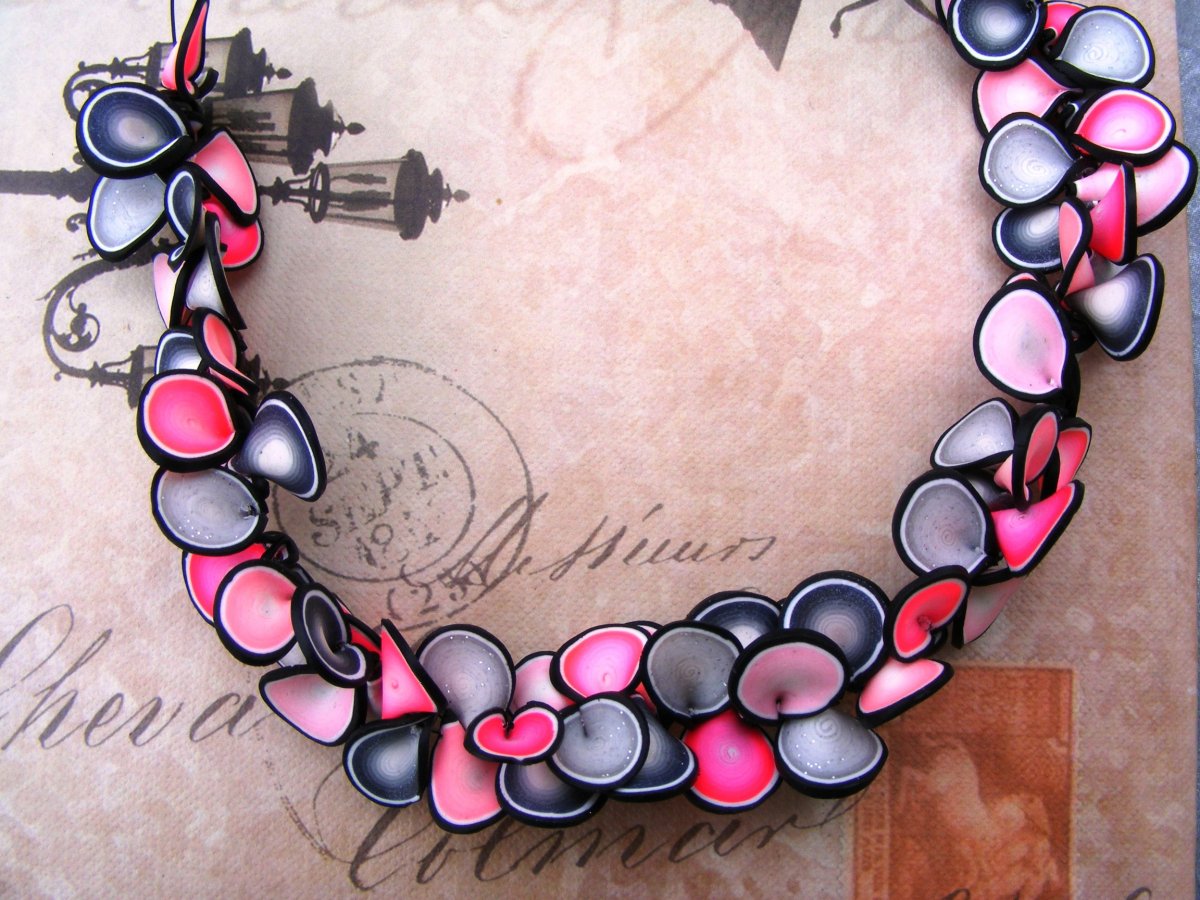 Fimo sada- jemná růžovo stříbrná - náhrdelník+náramek na přání