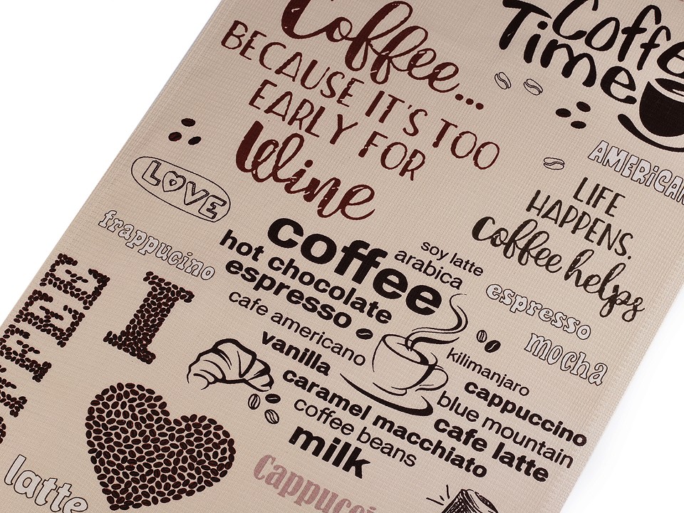 Bavlněné vaflové piké šíře 48 cm (1m) - káva