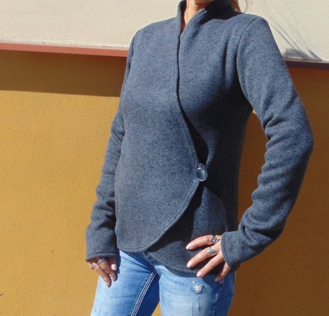 Zavinovací svetřík - barva antracitová (svetrovina)