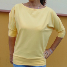 Tričko s netopýřími rukávy  - barva žlutá (bavlna)