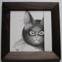 Obrázek č.MO8 - Kočka číhá - 16 x 16 cm