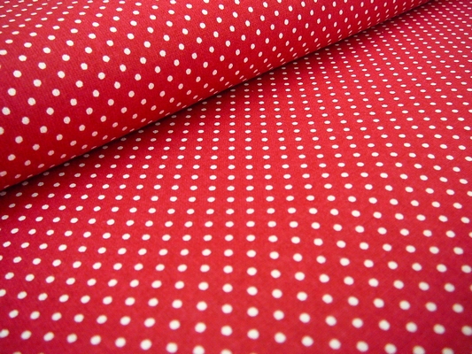 Bavlněná látka - metráž - bílý puntíček na bordo - š. 150 cm