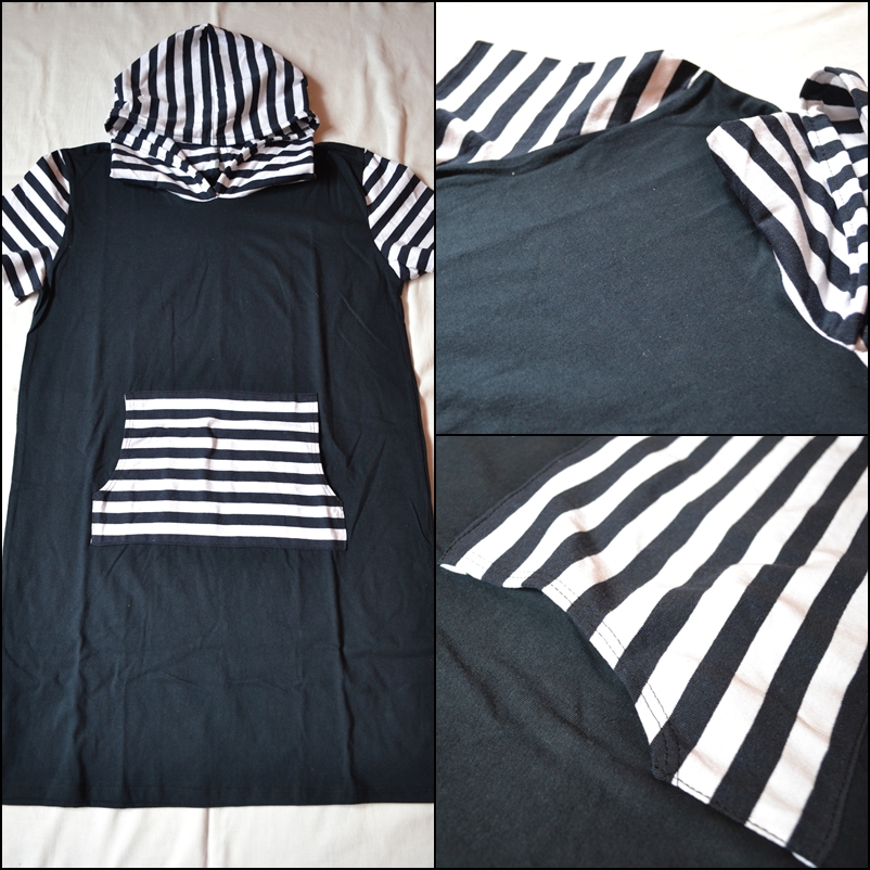 Dámské červené šaty s kapucou