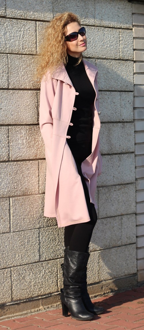 Pudrově růžový kardigan