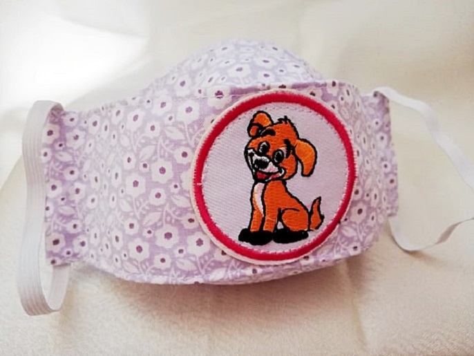 Dětská rouška s pejskem + kapsa na filtr