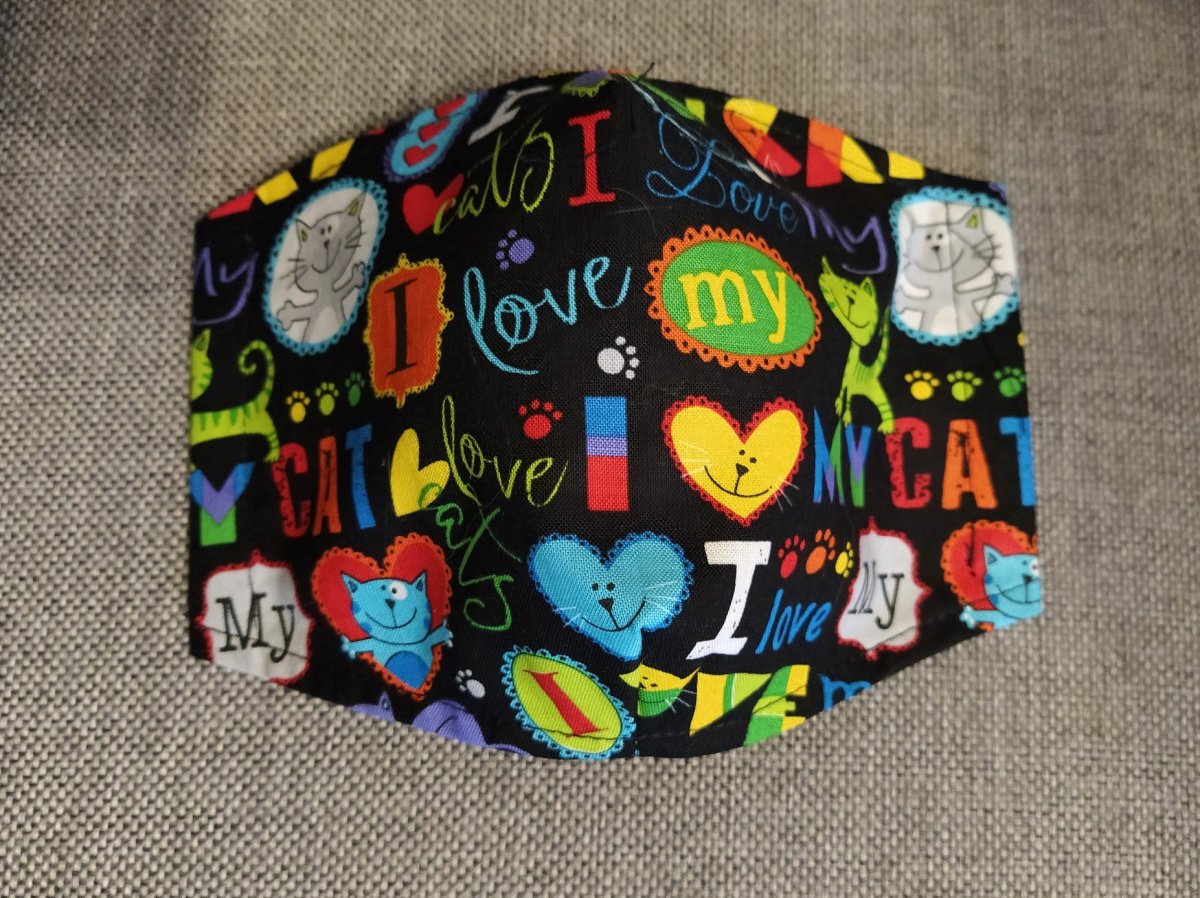 Rezervace pro paní Evu - rouška Designová Dvouvrstvá I Love Cat