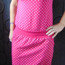 Šaty - puntík na sytě růžové (bavlna)