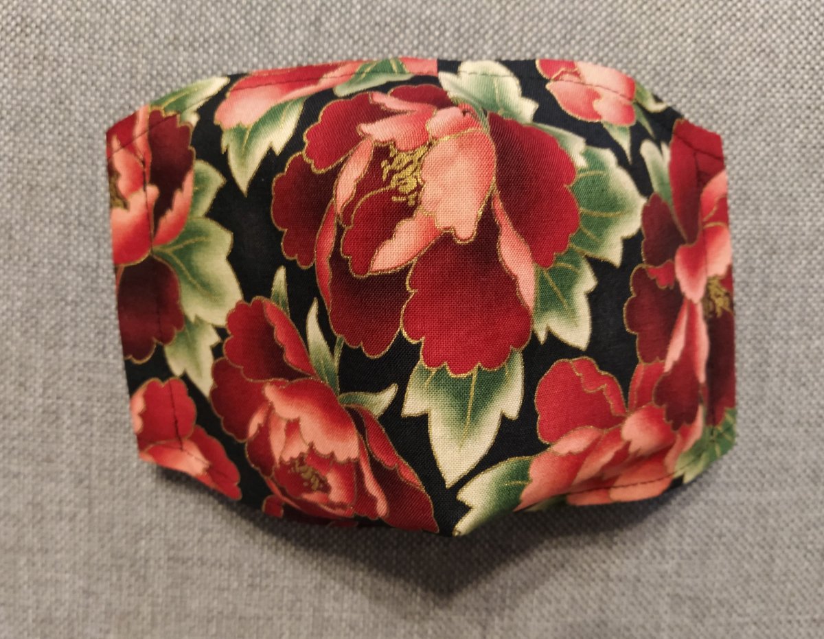 Rouška Designová Červený květ