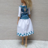 Modrobílé šaty pro Barbie