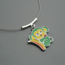 Zelená opička - dětský náhrdelník