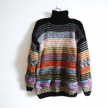 Ručně pletený svetr L,XL se stojáčkem