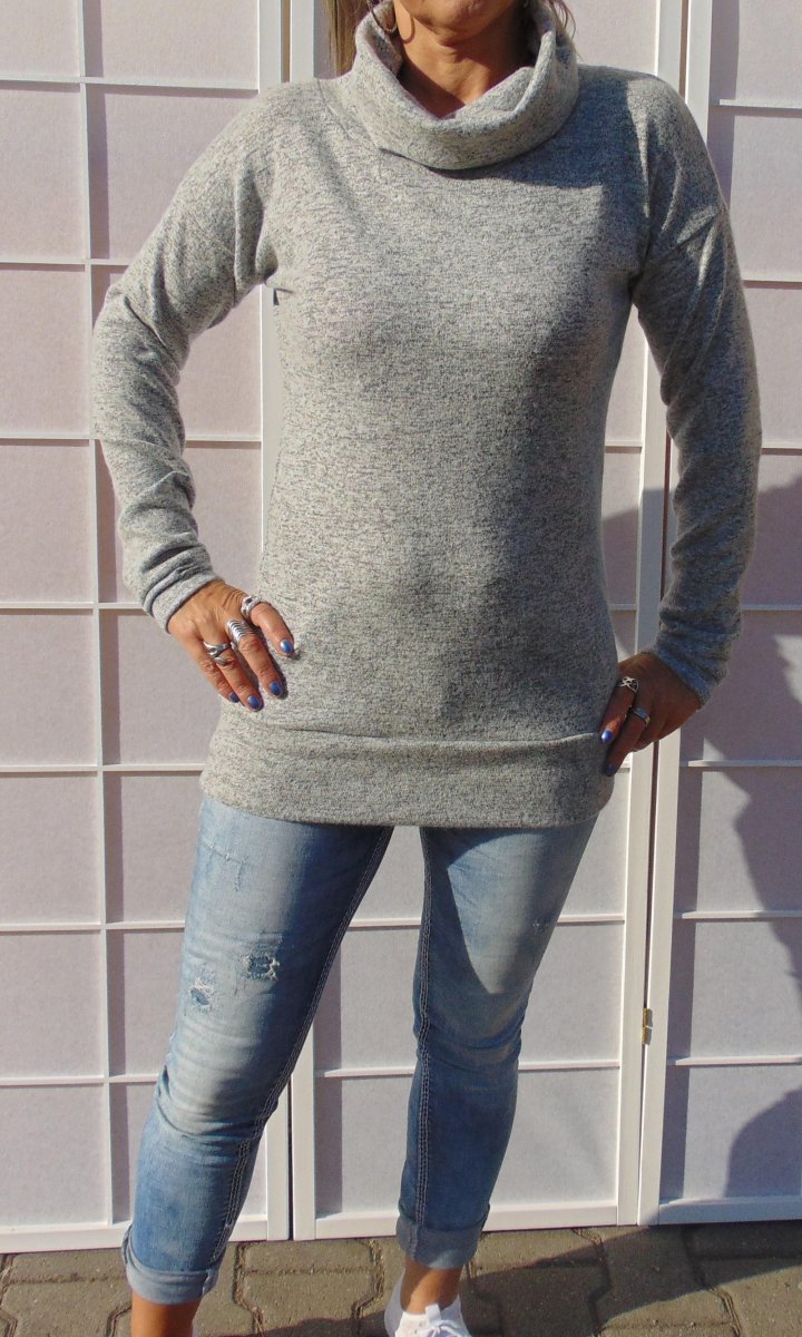 Rolák - barva světle šedý melír (pletenina)