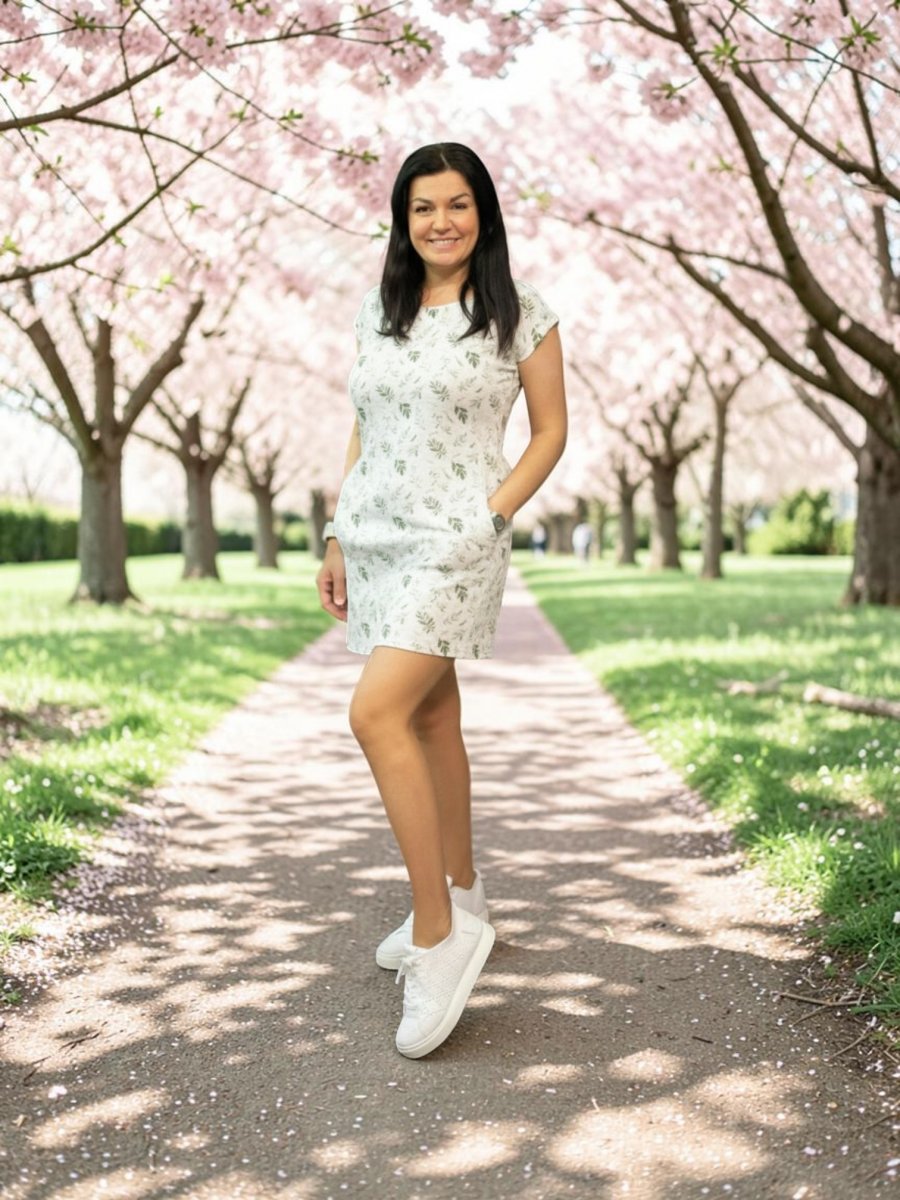 Dámské šaty MUŠELIN lístečky-S/M