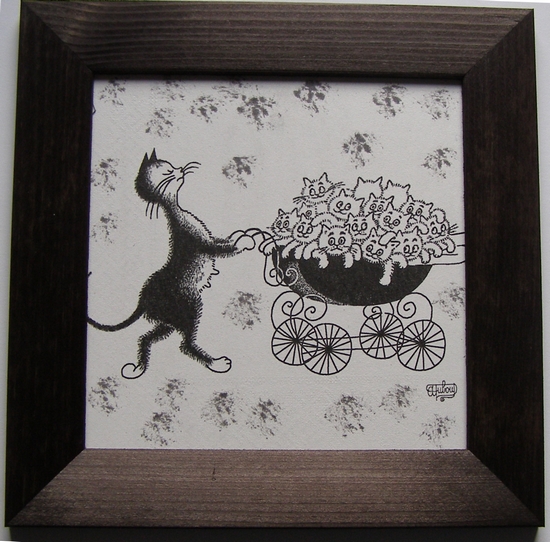 Obrázek č.MO9 - Kočka máma - 16 x 16 cm