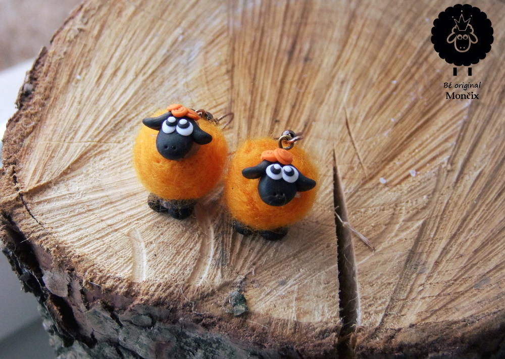 Fimo ovečky náušnice