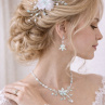 Svatební  křišťálový set  – náhrdelník, náušnice a hřebínek do vlasů