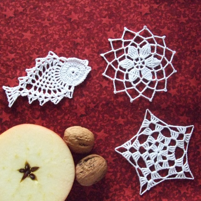 Háčkované vánoční ozdoby/ Sada 9.