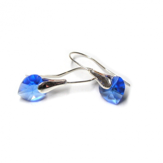 Stříbrné náušnice se Swarovski blue