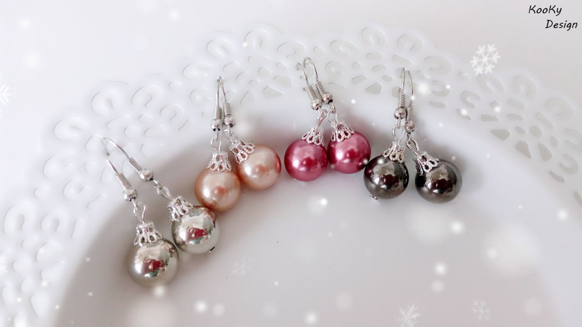 Visací náušnice - vánoční baňky
