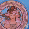 SLEVA - látkový panel Alfons Mucha - Růže