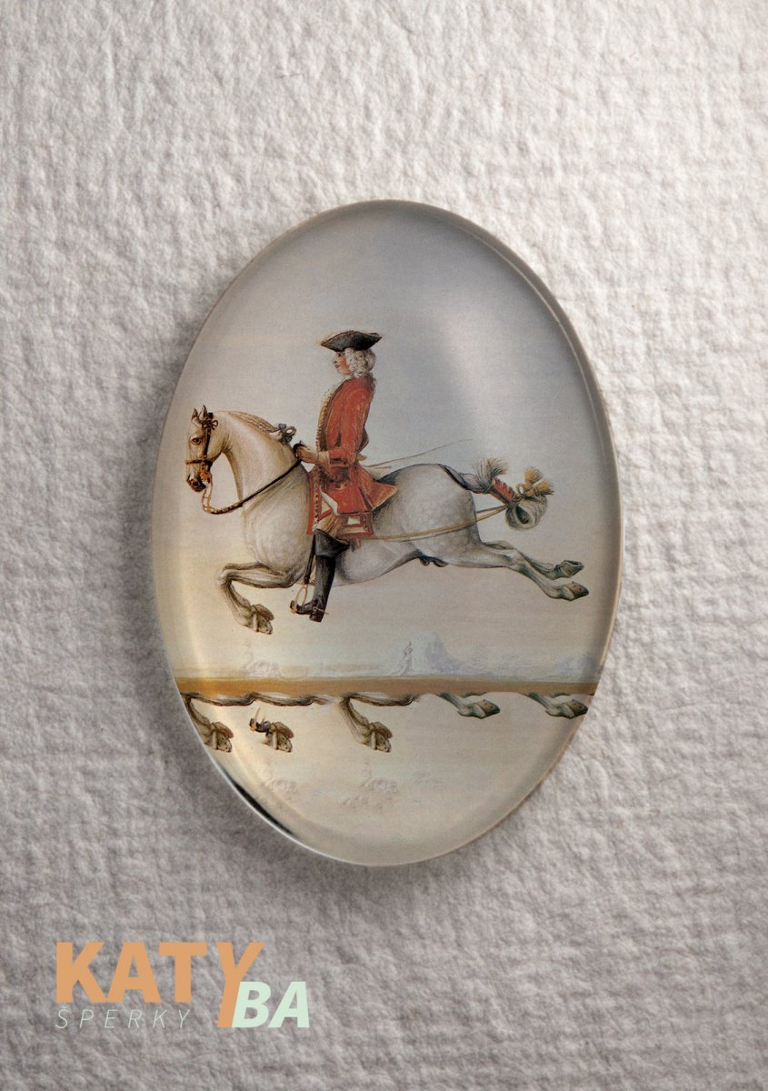 Kabošon 40 x 30 mm, koně - Baron prášil