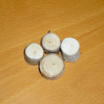 Dřevěné kolečko s kůrou bříza - prům. cca 2 - 3 cm