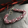 Byzantine rose & silver - náramek