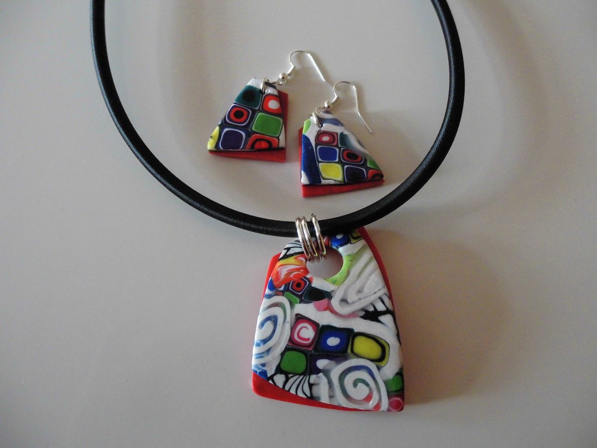 Sada - Náhrdelník barevný s naušnicemi