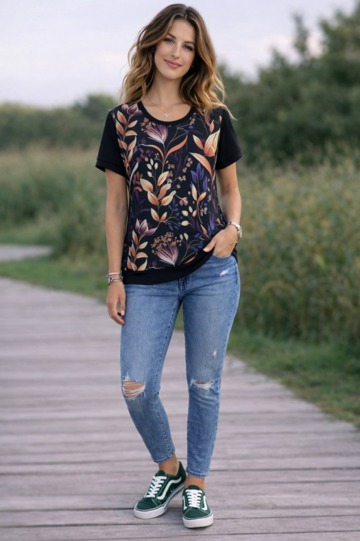 Dámské tričko - větvičky (bavlna) 