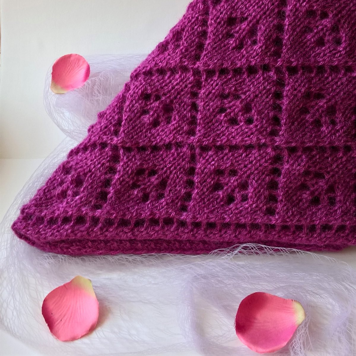 Mohérový šátek v barvě cyklámen