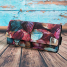 Velká peněženka na dvě měny - Fialové lístky