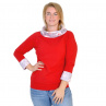 Mikina BROŇA / červená, květy, vel. M - XL