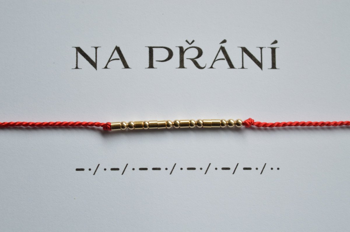 NA PŘÁNÍ - zakódovaný náramek (zlatá barva)