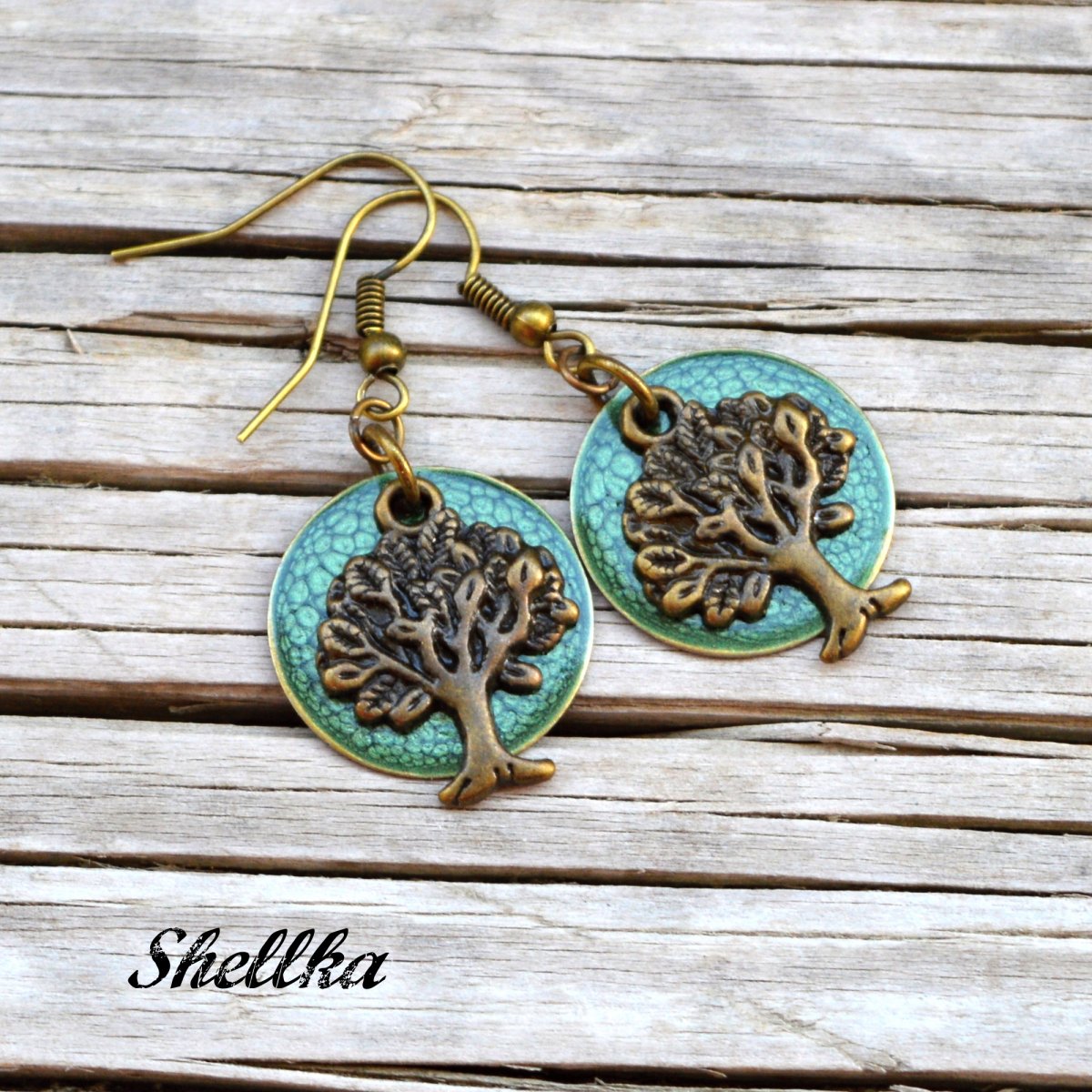 Náušnice ,,WHITE & GREEN,,