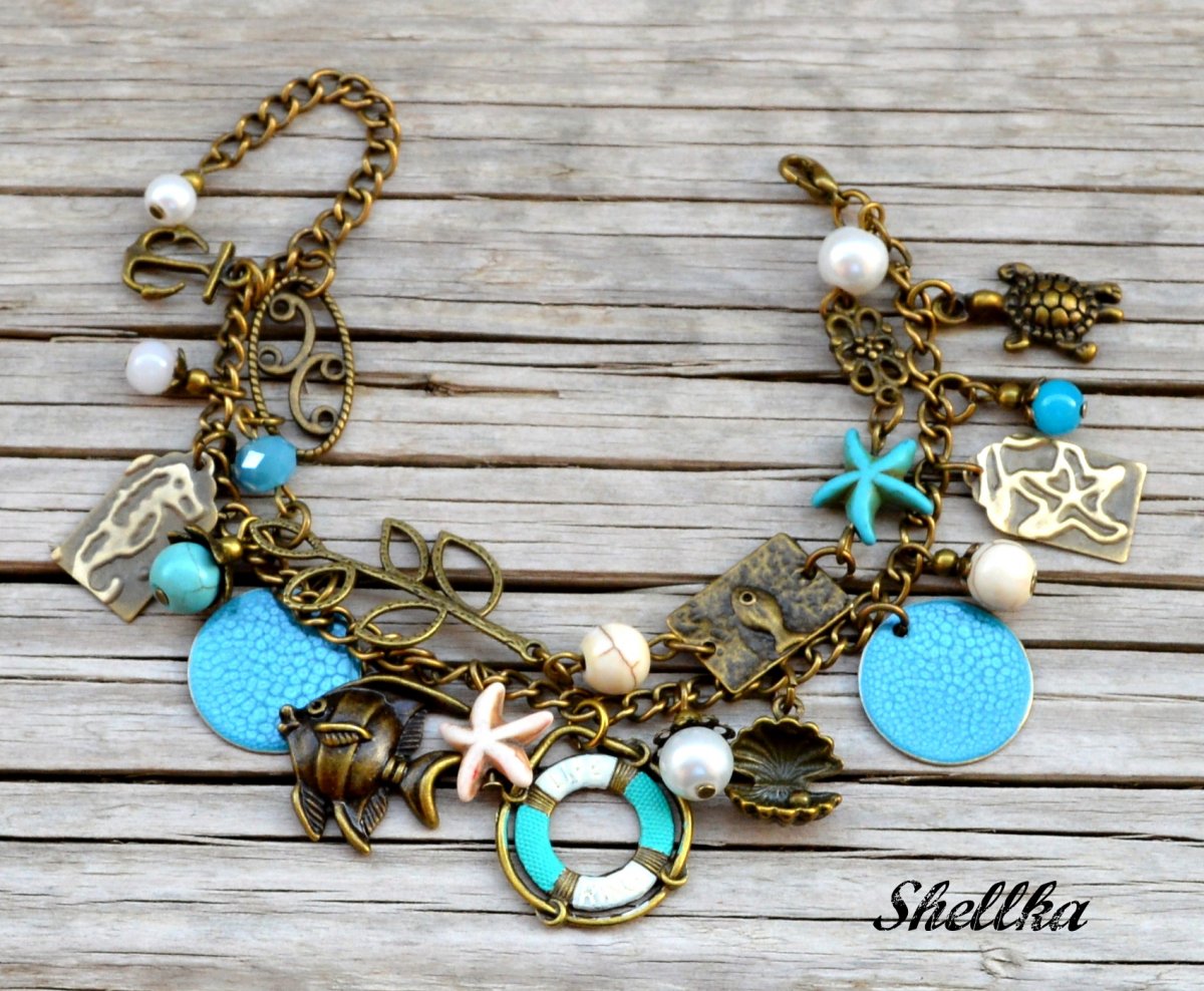 Náramek ,,WHITE & TURQUOISE,,