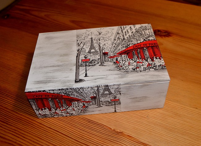 Krabička na čaj - 8 přihrádek - cafe v Paříži