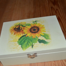 Krabička na čaj - 6 přihrádek - slunečnice