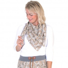 Trojcípý šátek / kašmírový vzor, béžová