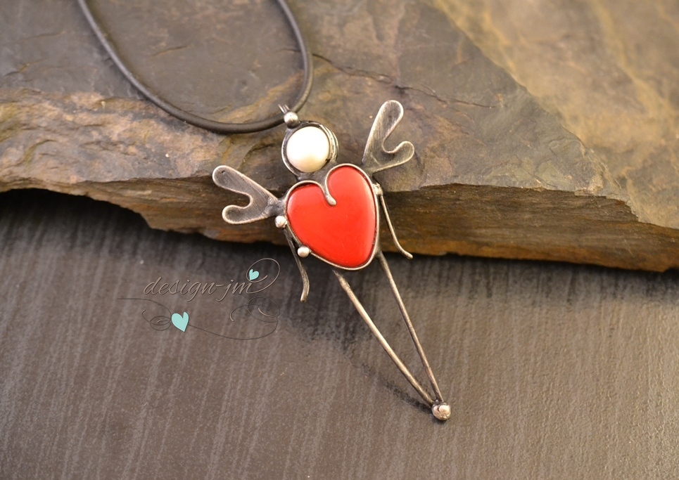 Srdcový anděl - sklo