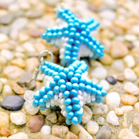 Modré mořské hvězdice - náušnice