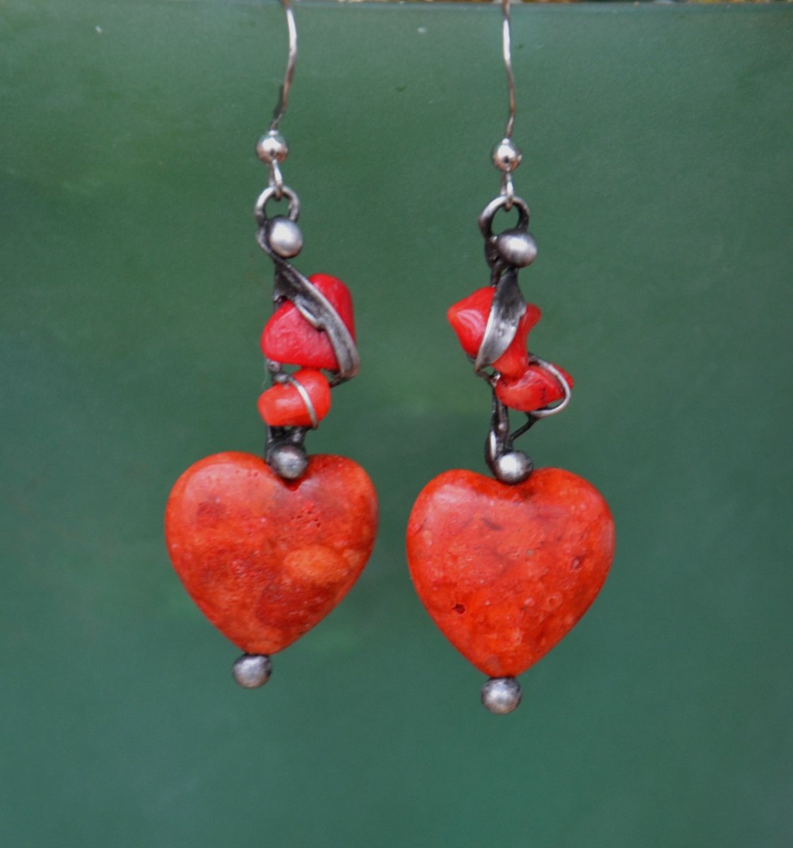 Ze srdce , naušnice - korál