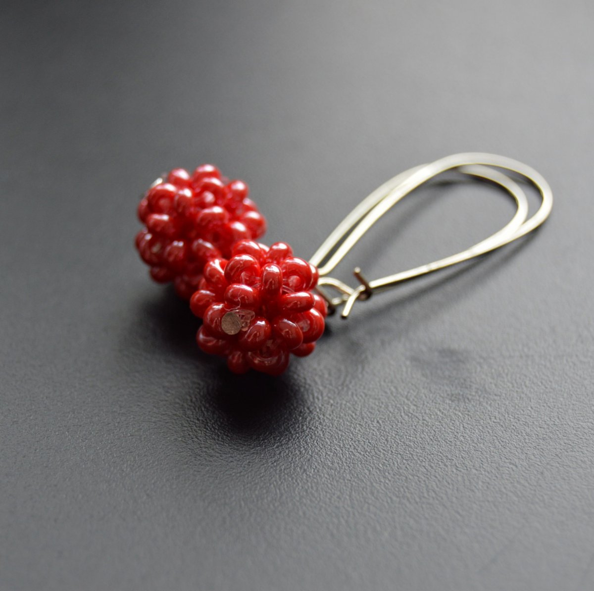 Červené kuličky - náušnice