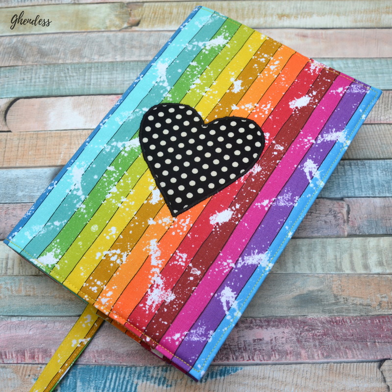 Univerzální obal na knihu - ♥♥ SRDCOVKA/duhová ♥♥