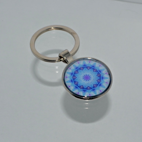 Přívěsek na klíče - mandala v modré