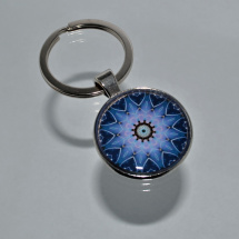 Přívěsek na klíče - tmavě modrá mandala
