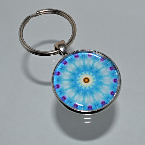 Přívěsek na klíče - mandala v modré